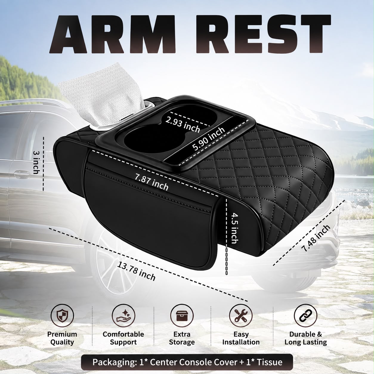 5IN1 MULTIFUNCTIONAL ARM REST WITH STORAGE POCKETS-UNIVERSAL