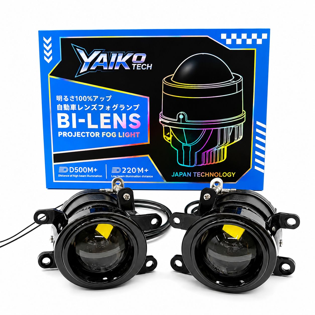 YAIKO TECH BI-LENS PROJECTOR LED FOG LAMPS FOR TOYOTA YARIS HATCHBACK (2021-ON)-3 IN 1 COLOR - Image 2