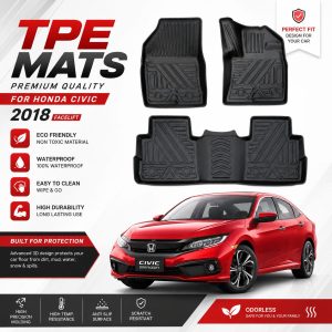 TPE FLOOR MATS FOR HONDA CIVIC (2016-2021)