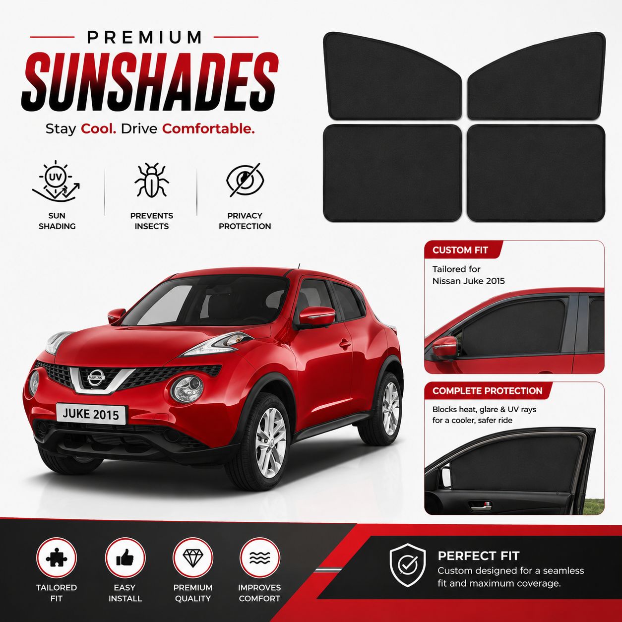 PREMIUM SUNSHADES FOR NISSAN JUKE (2010-2019)-FOLDABLE